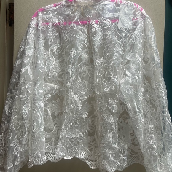 Eloquii white lace high neck blouse plus size NWT - Picture 2 of 4